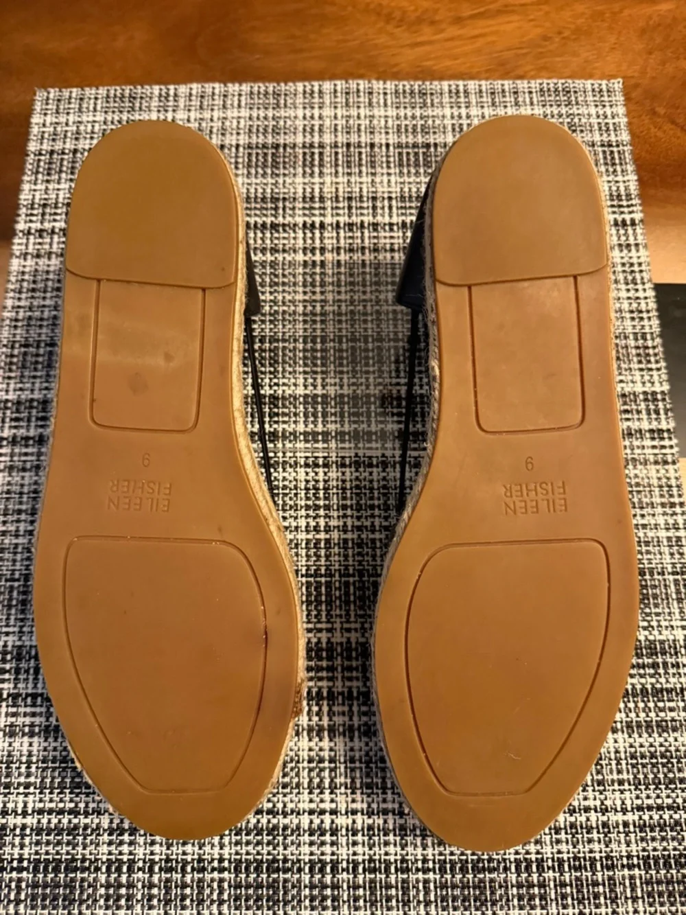 Eileen Fisher Lee Black Leather Espadrille Flats | Size 9 Minimalist Chic